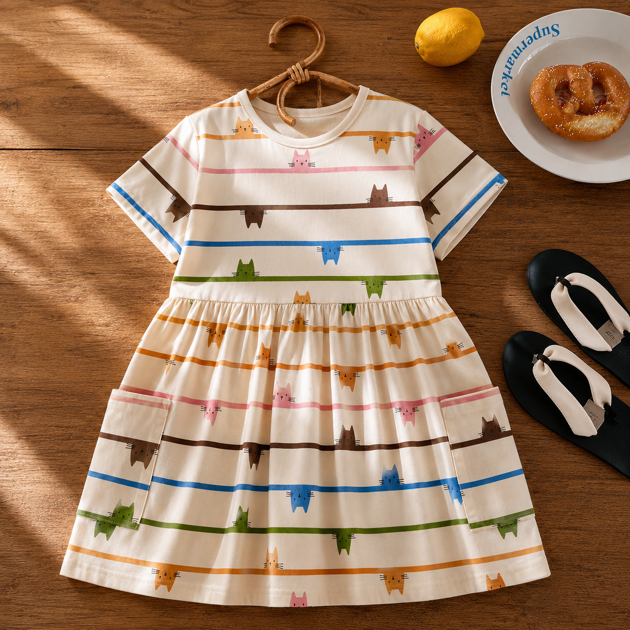 Girls’ Everyday Long Sleeve Pocket Dress