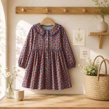 Collared Twill Dress with Pockets